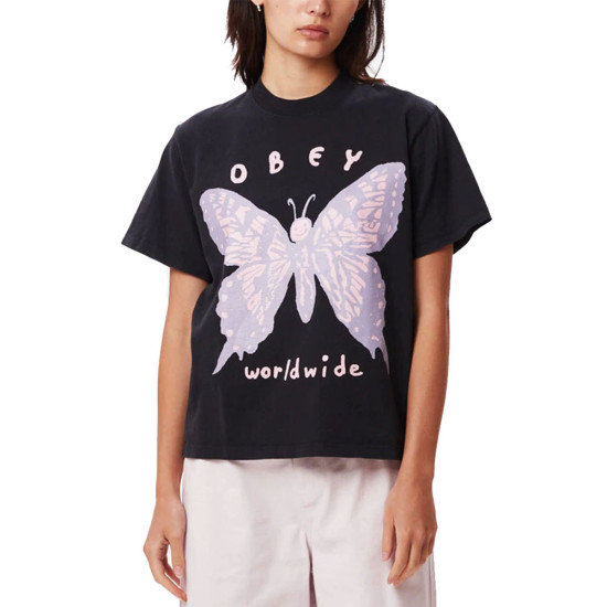 Obey Γυναικεία κοντομάνικη μπλούζα Social Butterfly Vintage Reactive Box T-Shirt